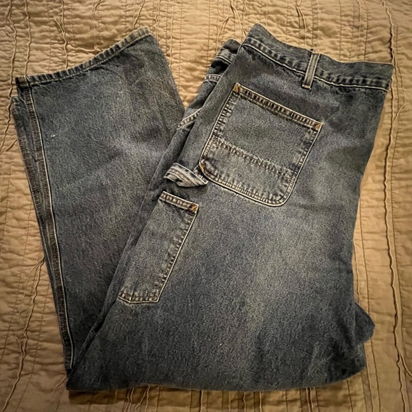 Well worn Carhartt Original Dungarees carpenter jeans 42x32 - Picture 3 of 13